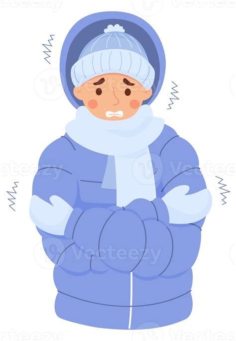 man freezing wearing winter clothes 15698459 PNG