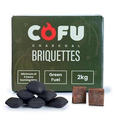 COFU Coconut Shell 2 Kg Charcoal Coal Briquettes Cubes for Barbeque ...