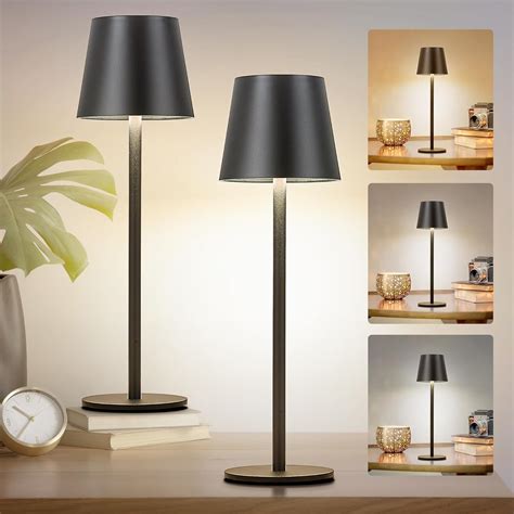 Faithorse Rechargeable Lamp Cordless Table Lamp, 2 Pack Battery ...