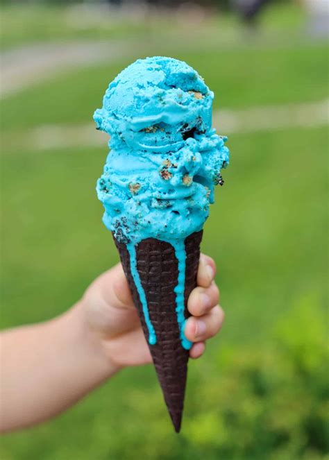 Cookie Monster Ice Cream - Barefeet in the Kitchen