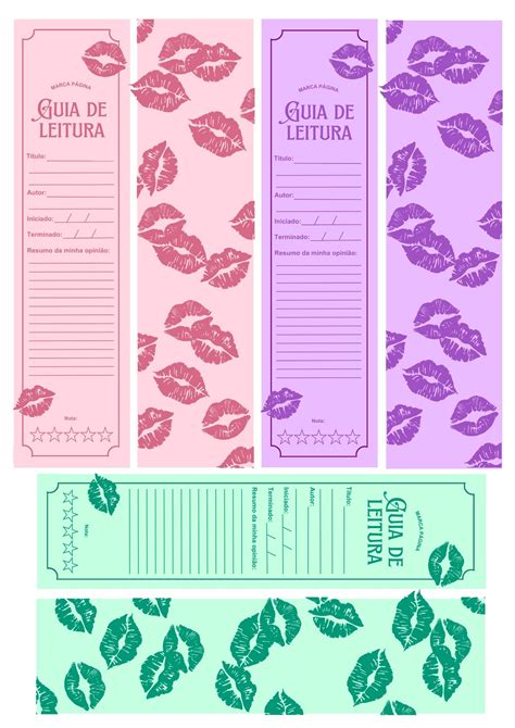 Marcador de páginas guia de leitura em 2025 | Ideias de marcador de ...