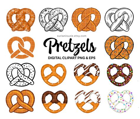 Pretzels Clipart PNG and EPS, Biscuits Bites Clip Art, Sweet Salty ...