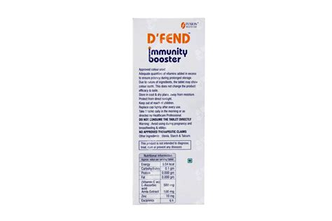 D Fend Immunity Booster 20 - Uses, Side Effects, Dosage, Price | Truemeds