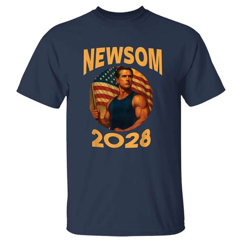 Gavin Newsom 2028 Political Satire Muscle American Patriot T-Shirt ...