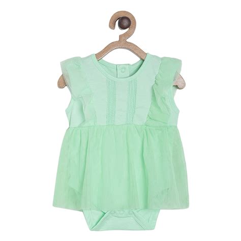 Girls Mint Green Pack Of 2 Body Suit – MiniKlub.in
