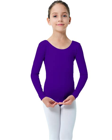 Buy FinihenGirls Leotard Basic Long Sleeve Ballet Dance Leotard (2T-14 ...