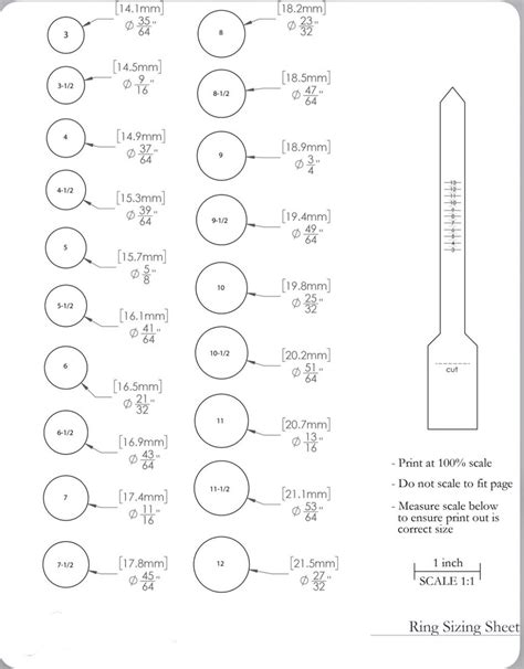 RING SIZER Chart-print Out in A4 Paper and Measure Ring Size - Etsy UK