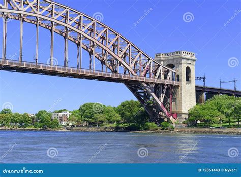 The Hell Gate Bridge (East River Arch Bridge) in New York City Stock ...