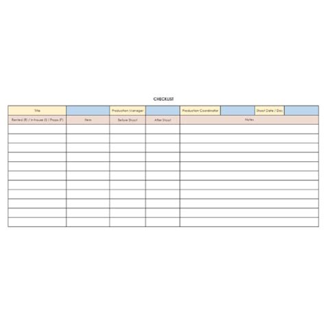 Image result for Production Checklist for Films