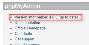 phpMyAdmin Update 的图像结果