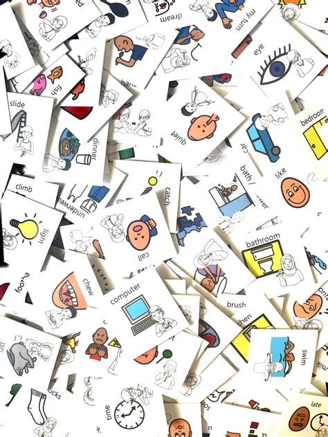 My Communicaid 240 Loose Communication Cards 1.75 inches with ASL for ...