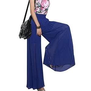 Morecome Lady Wide Leg Chiffon High Waist Pants Long Loose Culottes ...