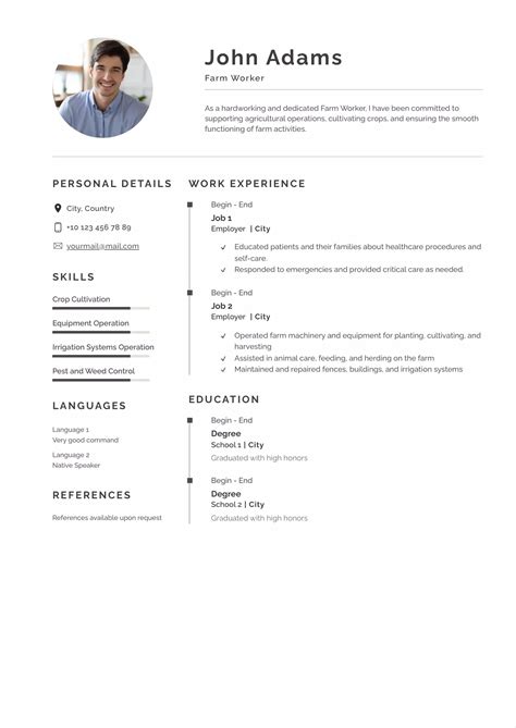 Farm Worker Resume Templates To Grap The Job