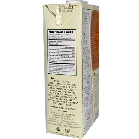 Tazo Chai Tea Bags Nutrition Facts | Besto Blog