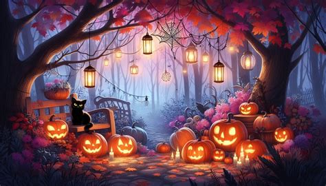 Black Cat And Pumpkins Free Stock Photo - Public Domain Pictures