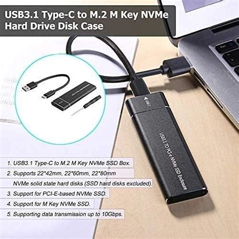 Buy External NVMe + NGFF M.2 Sata SSD Enclosure USB 3.1 GEN 2 Type-c ...
