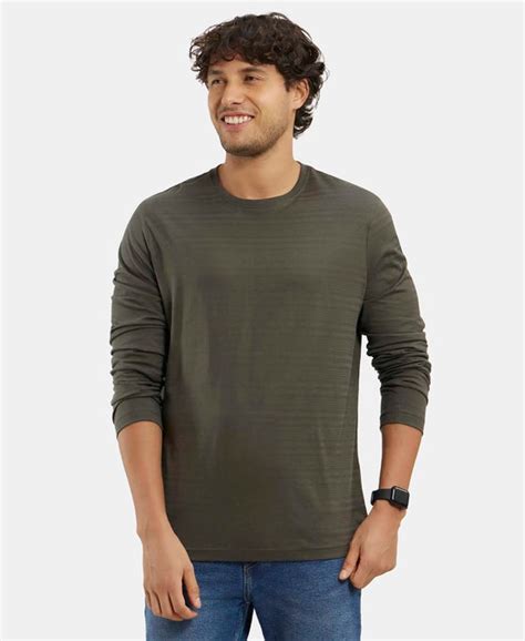 Buy Super Combed Supima Cotton Solid Round Neck Full Sleeve T-Shirt ...