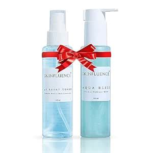 SKINFLUENCE Aqua Bliss Cleanser Facewash 100ml + pH Reset Toner For pH ...