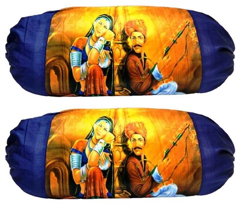 Buy AAYKAYENTERPRISES 3D Village Printed Bolsters Cover (Pack of 2, 40 ...
