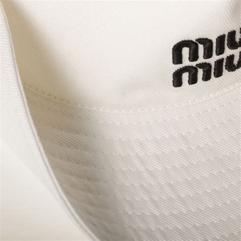 White/black Drill Cowboy Hat | Miu Miu