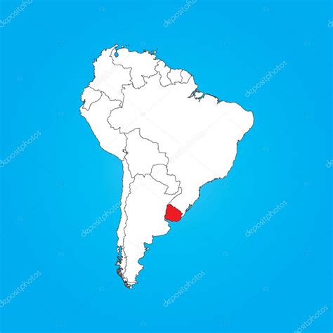 uruguay on a map of south america