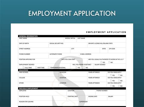 Generic Printable Full Job Applications
