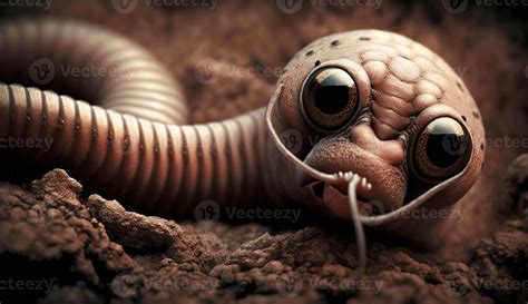 Macro earthworm on a dark background close-up. . 23462042 Stock Photo ...