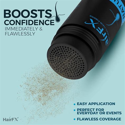 Buy HairFX Hair Fibers for Thinning Hair (BLACK) Undetectable & Natural ...