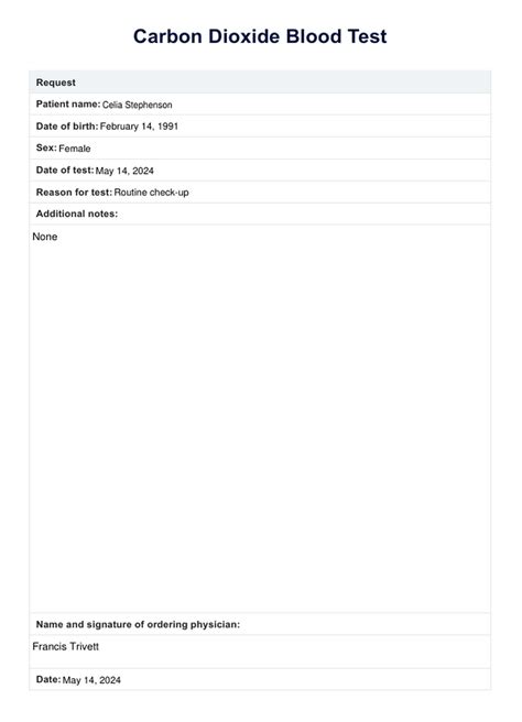 Carbon Dioxide In Blood