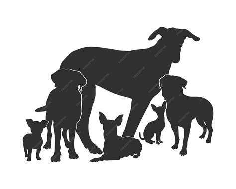 Premium Vector | Dog silhouettes, Group of dog silhouettes.