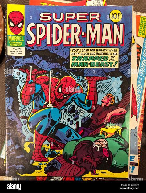 Vintage Super Spider Man magazine comic front cover Stock Photo - Alamy