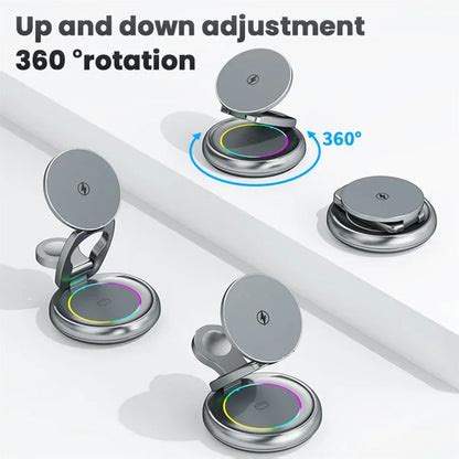 LFX-208 3-in-1 Wireless Charger 15W Fast Wireless Charging Stand for ...