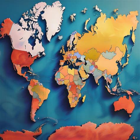 World Map Outline Colorful 的图像结果