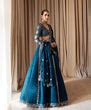 Blue Stunning Malai Silk Lehenga Set with Sequins & Zari