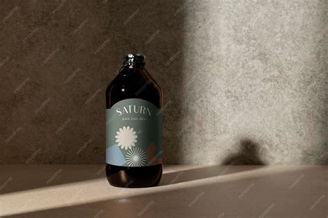 Glass bottle mockup label design beer craft product packaging psd ...