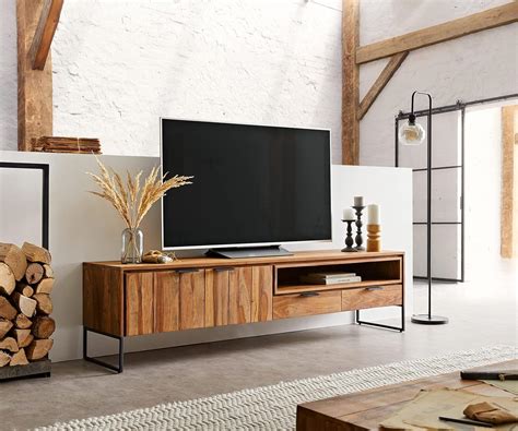 HOMERANGE Solid Sheesham Wood Entertainment Tv Unit for Living Room ...