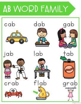 Image result for ab family words with pictures | Word family activities ...