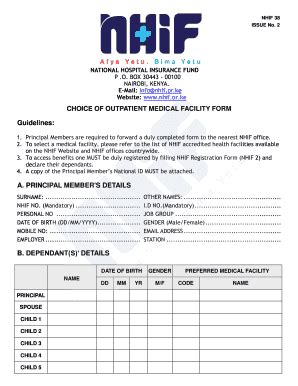 NHIF Diagnostic Imaging Pre-Authorization Form - Blank Fillable ...