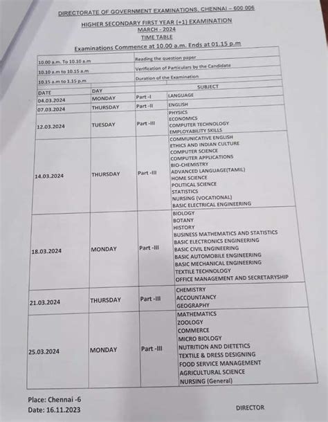TN 10th,12th Exam Date: Tamil Nadu 10th, 11th, 12th Public Exam Time ...