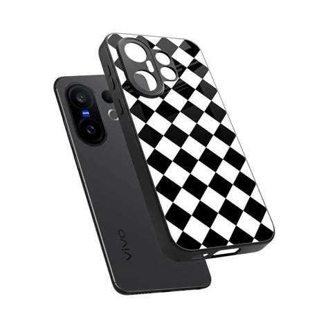 Diamond Check Phone Case for Vivo X200 FE | Glass Case – Boujee