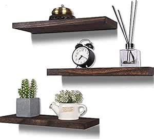 Genuine Decor 17inch Floating Shelves for Wall, Rustic Rosewood ...