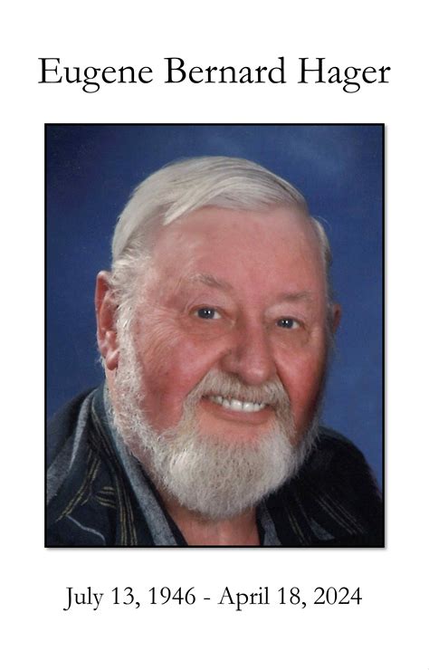 Eugene Hager Obituary April 18, 2024 - Schoeneberger Funeral ...