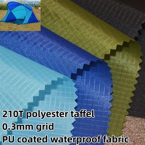 210t Three-Grid Polyester Taffeta PU Coating Waterproof Fabric Tent ...