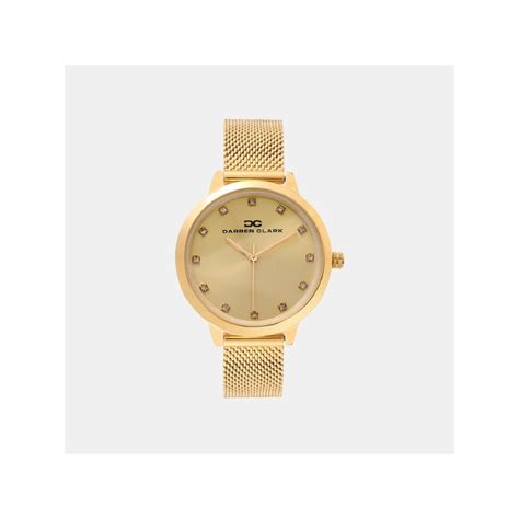 Buy Darren Clark Women Quartz Gold Dial Analog Mesh Watch 2008B-E0208 ...