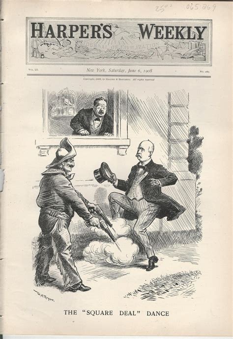 ENGRAVING: "The 'Square Deal' Dance".Political cartoon engraving from ...