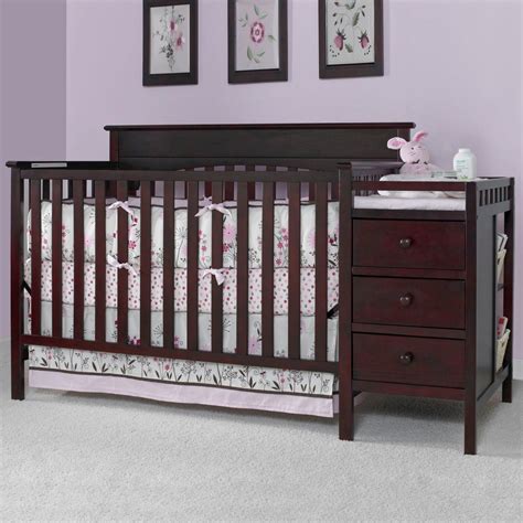 Graco Lauren 4 in 1 Convertible Crib and Changer Combo - Classic Cherry ...
