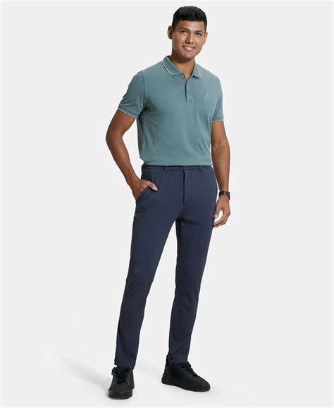 Buy Microfiber Slim Fit All Day Pants with Convenient Side and Back ...