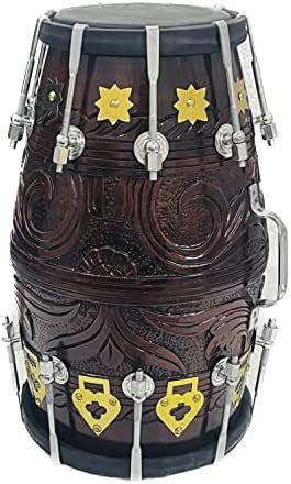 Stock Mania® DESIGN DHOLAK DRUM~HAND MADE INDIAN~SHESHAM WOOD & SPECIAL ...