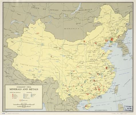 INFINITE PHOTOGRAPHS 1967 map Communist China, Minerals and Metals|Size ...