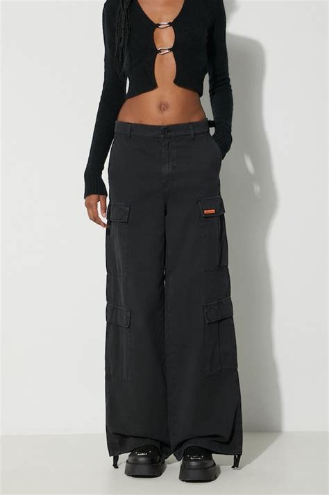 Heron Preston linen blend trousers Vintage Wash Canvas Cargo black ...